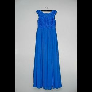 AZAZIE Royal Blue Chiffon Gown